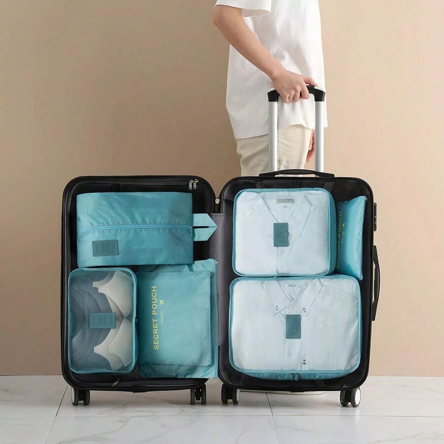 6pcs Travel Storage Bag, 6-Piece Set, Waterproof Storage Bag, Shoe Organization Bag, Travel Storage Bag, Travel Shoe Storage Bag, Foldable, 6 Types Of Storage Bags