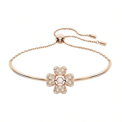 SWAROVSKI IDYLLIA Romantic Dancing Four-Leaf Clover Bracelet Female Bracelet Female Christmas Gift Valentine's Day Gift Qixi Festival Gift Birthday Gi