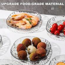 Juego de 6 platos de cena, plato de cena transparente con ondas de agua, plato de hueso, plato de ensalada, vajilla reutilizable apta para plato de pastel, pasta, filete, fruta en restaurantes, cocinas, picnics al aire libre, escuelas