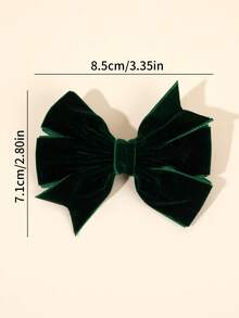 2pcs Dark Green Velvet Hair Bows For Girls Plain Bow Alligator Clips Solid Color Bow Hair Clips Fall Winter Barrettes New Year Gift For Kids Elegant Hairpins Holiday Party Headpiece Kids Baby Hair Accessories