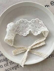 1pc Vintage Floral Lace Headband,Refreshing Scandinavian Style Headband,Headscarf,Decorative Accessory,Suitable For Daily Wear - Multicolor - View 9