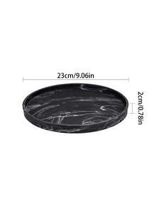 圆形黑色硅胶浴室托盘、梳妆台托盘、用于洗涤器、乳液瓶、化妆品、香水、珠宝、蜡烛、钥匙饰品环的小饰品托盘 - 彩色 - 查看 17