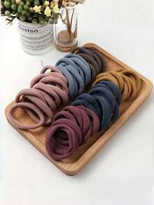 50/100pcs Canned Girls' Basic High Elasticity Hair Tie Ponytail, Simple And Seamless Elastic Hair Ties Suitable For Daily Leisure, Perfect For Women. High Elasticity Towel Hair Ties, Seamless Hair Ropes, Rubber Band Hair Accessories For Women, Canned Hair Ties, Storage Can Storage. Suitable For Women's Daily And Special Occasions (Teacher's Day, Back To School, Graduation Ceremony) Throughout The Season, As Well As For Girls' Hair Accessories. Head Accessories Elastic Band - Black - View 10