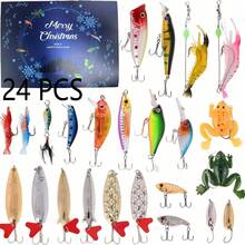 24 PCS 2025 Youth Fishing Countdown Calendar Christmas Countdown Fishing Bait Set For Men, Dad, Boyfriend, Grandpa, A Great Christmas Surprise Gift For Fishing Enthusiasts