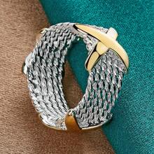 925 Silver Plated Cross 5-10# Ring For Women Fashion Wedding Party Charm Jewelry - Silver - View 1