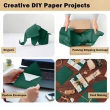 17 Inches X 393 Inches (10m) Dark Green/Red Kraft Paper Roll, Christmas Gift Wrapping Paper, Green Craft Wrapping Paper, Suitable For Christmas Gifts, Tablecloths, Arts And Crafts, Bouquets, 80GSM - 43cm * 10m - View 4