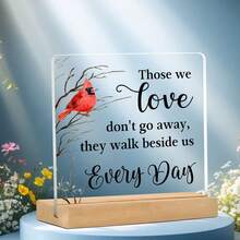 Rote Kardinal Gedenkgeschenk, Beileidsgeschenk für den Verlust eines geliebten Menschen, rote Kardinal Tischdekoration Plakette