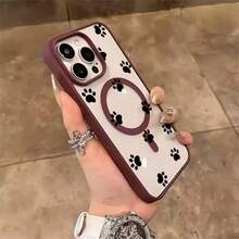 Liebliche Katzenpfotenabdruck kreative Senior-Gefühl Marca magnetische Saugkraft folgt der Drachenfarbe, anwendbar auf  16/ 16 Pro/ 16 Pro Max/ 16 Plus/  15/ 15 Pro/ 15 Pro Max/ 15 Plus/ 14/ 14 Pro/ 14 Pro Max/ 14 Plus/ 13/ 13 Pro/ 13 Pro Max/ 12/ 12 Pro/ 12 Pro Max/ 11/ 11 Pro/ 11 Pro Max/  X/ XS Max