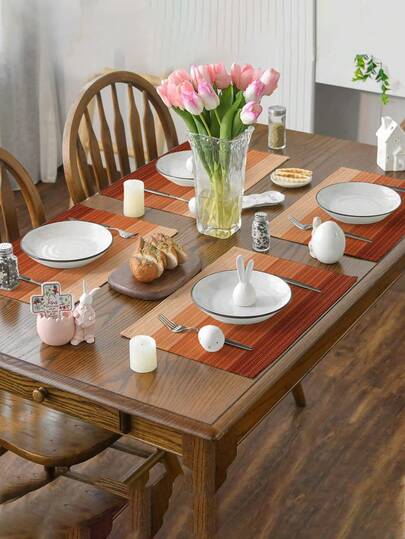 4 piezas/6 piezas Mantel de mesa con efecto ombre, decoración moderna para sala de estar y comedor, individuales lavables, manteles de mesa de cocina, resistentes al calor y a las manchas, adecuados para fiestas en el hogar, campamento, mesa de comedor al aire libre, mesa de café, decoración del hogar para primavera y verano