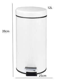 Stainless Steel Step Trash Can With Lid For Kitchen And Home: Large Capacity Garbage Bin With Silent Close Lid, Modern Design, Finish, And Easy-Clean Stainless Steel Surface, Ideal For Spring Cleaning And Daily Waste Management. Features A Space-Saving Profile, Smooth Step Mechanism, And Hygienic, Tidy Appearance For Counters, Desks, Pantries, And Dining Areas. Elevate Home Organization With A Classic, Weather-Resistant Stainless Steel Bin That Combines Practicality, Quiet Operation, And Contemporary Style In Everyday Use. - White - View 10