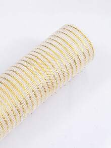 1pc Metallic Mesh Ribbon Roll, DIY Christmas Tree Decor, Shiny Mesh For Wedding, Christmas Decoration, Gift Wrapping Home Decor Christmas Decorations Room Decor Winter