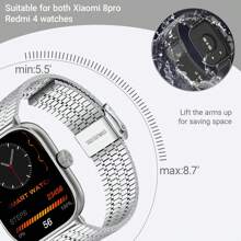 Metal Strap For Redmi Watch 5/4 Stainless Steel Bracelet Wristband Compatible With Xiaomi Band 9 Pro/ For Mi Band 8 Pro Belt Accessories - For Redmi Watch4/5/Mi Band 8/9 Pro - View 11