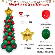 75 pezzi Kit arco ghirlanda di palloncini natalizi, con palloncini in lattice rossi e verdi a forma di albero di Natale, decorazioni in alluminio dorato a forma di stella. Ideale per decorazioni di feste di Capodanno e invernali, palloncini per decorazioni natalizie per la casa, catene di palloncini riutilizzabili, ornamenti festivi e accessori natalizi.