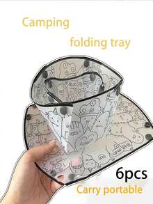 Juego plegable de tazón, taza y plato, para uso en exteriores, vajilla plegable portátil, adecuado para camping, reuniones familiares, viajes de negocios, que satisface fácilmente las necesidades de toda la familia