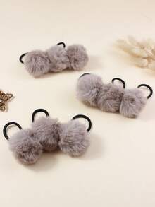 2/10 Stücke süße Plüsch Haargummis, Haraccessoires für Katzen und Hunde, fröhliches Welpen Zubehör