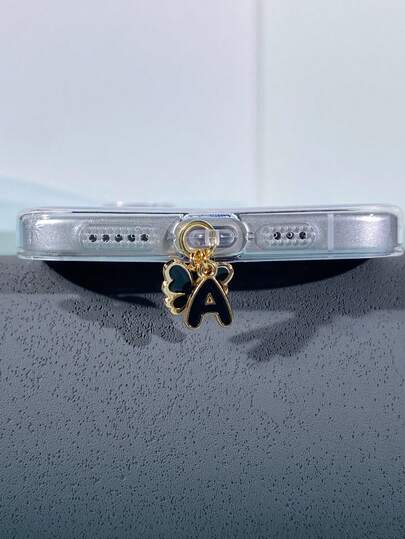 1pc Butterfly And Letter Dust Plug Compatible With Iphone Charging Port Type-C Charging Port Data Port Plug. Compatible With Mi Oppo Vivo Samsang Iphone5-16 Earphone