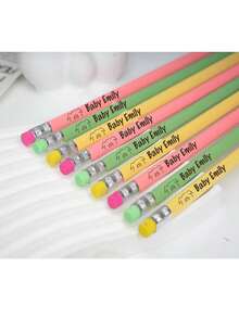 Personalized Pencils, Custom Pattern Pencil Set, Engraved Pencils, Unique Engraved Pencil Set, Family Learning Supplies, Name Pencils