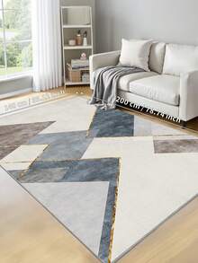 1 pieza Alfombra de área beige, minimalista moderna lavable de terciopelo, 900g/M² para sala de estar, dormitorio, cocina, alfombra de exterior, oficina, entrada