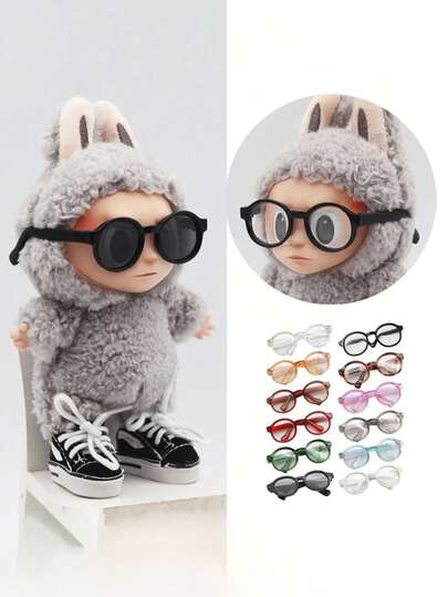 1 Pair Of 17cm Doll Glasses, Suitable For Labubu To Use. Mini And Cute, Suitable For Doll Clothing Accessories, DIY Doll Accessory Making, For Labubu Accessories,Birthday Parties, Valentine's Day Gift