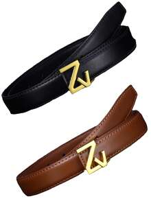 1/2pcs Internet Celebrity's Same Style Women's Belt Buckle Light Luxury Simple High-End Versatile Women's Belt New Design Belt