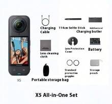 Brand New Insta360 X5 360 Degree Camera, Unlock New Travel Perspectives, Digital Camera, 360 Vlogging Camera, Action Camera - Bright Moon White - View 8