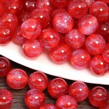 50pcs Dreamy Spring And Summer Starry Sky Fine Glitter Resin Round Beads Scattered Beads Handmade DIY Beaded Bracelet Materials