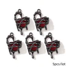 5pcs/10pcs Random Y2K Dark Sweet & Spicy Series Moon, Spider, Butterfly DIY Earrings, Necklaces, Keychains & Accessories - Red-10pcs - View 17