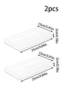 亚克力浴室透明台面托盘，透明亚克力香水托盘，坚固的储物托盘，用于存放装饰品、蜡烛、牙刷，女士储物整理器，旅行必需品，返校宿舍储物