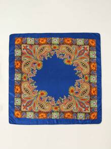 1 件女士新款佩斯利印花头巾，时尚百搭方形围巾，适合街舞、派对、骑行、手链、头带、围巾、真丝装饰围巾，适合日常使用，四季皆宜