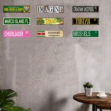 Vintage Violet Cornelia Street Sign - Heavy-Duty Iron Metal Wall Decor With White Lettering & Purple Background, 16x4 (40.64x10.16cm) Street Nameplate Home, Bar, Cafe, Garage - Pre-Drilled Holes, Easy Mounting, Durable Indoor/Outdoor - 混合色 - 查看 5