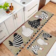 1/2/3pcs Anti-Fatigue Rooster Kitchen Rug Set, Chicken Pattern Carpet, Suitable For Kitchen Floor, Farmhouse Doormat, Waterproof Non-Slip Kitchen Mat And Rug, Kitchen Decor Bathroom Kitchen Decor Kitchen Rug - Multicolor - View 8
