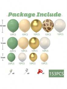 153pcs Jungle Themed Balloons, Vintage Party Balloons Decoration, Animal Print Balloons. Outdoor Festival Decor, Suitable For Christmas, Mother's Day, Graduation Ceremony, Graduation Gifts, Bachelor Party Favors, Bridesmaid Gifts, Father's Day Gifts, Halloween Decor & Gifts, Bridal Shower Favors, Wedding Guest Favors, Birthday Party Decor And Wedding Items