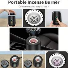 Portable Mini Metal Aromatherapy Incense Burner, USB Rechargeable, 36V And Below Voltage, Evaporative Aromatherapy, 1800mAh Lithium Battery, Agarwood, Suitable For Home And Car - Multicolor - View 9