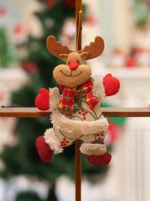 4 piezas/1 pieza Accesorios de decoración de árbol de Navidad Colgante de reno, Papá Noel, muñeco de nieve, oso Adecuado para adornos colgantes de Navidad, decoración de fiesta de Navidad, decoración de arte, decoración para el hogar, interior y exterior, suministros de decoración de vacaciones de invierno, decoraciones navideñas para el hogar, decoración de habitación, decoraciones navideñas, regalos de Navidad, decoración navideña