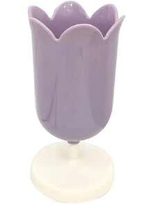 Purple Pen Holder Desk, Plastic Tulip Pen Holder Cute Stationery Organizer Pencil Stand Pencil Cups Desktop Decoration Pencil Holders - 1 - Xem 8