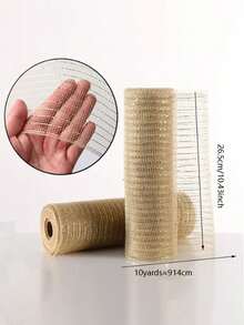 1pc Metallic Mesh Ribbon Roll, DIY Christmas Tree Decor, Shiny Mesh For Wedding, Christmas Decoration, Gift Wrapping Home Decor Christmas Decorations Room Decor Winter