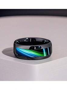 8mm Stainless Steel Aurora Rings, Comfort Fit Inner Arch Design, Unisex Minimalist Band, Luxury Cross-Border Jewelry - Multicolor - View 6