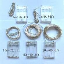 20m/200 LED Fairy String Lights, Battery Powered Copper Wire Fairy Lights, Suitable For Gifts, Decoration, Bedroom, Christmas, Party, Wedding, Halloween, Bouquet, Garden, 3 Meters/5m/10m/15m/20m (Batteries Not Included)