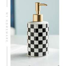 1pc Luxury Household Lotion Dispenser Bottle, Ceramic Hand Wash, Shower Gel, Shampoo, Conditioner Hotel Amenity Bottle