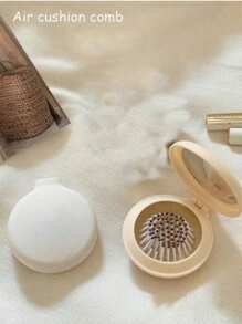 Portable Folding Travel Comb, With Mirror Hair Brush, Round Folding Pocket-Sized Hair Brush, Mini Travel Large And Small Comb, Suitable For Women's Travel Necessities, Travel Accessories, Massage Comb (This Product Is Easy To Fall Off And Can Be Put Back), Hair Clip, Hair Accessory, Suitable For School, Outdoor, Party, Home