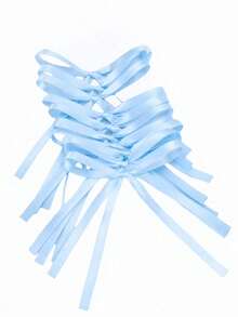 20pcs/10pcs/5pcs Ribbon Bow Flower Gifts Packaging, Cake Decoration, Handmade Sewing Accessories Bows, DIY Jewelry & Hair Accessories - Light Blue - View 12