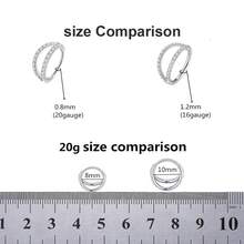 ADYJELY 1 buc Inel de nas cu sept articulat dublu CZ transparent, bijuterii pentru piercing cu sept, 16G/20G, oțel inoxidabil, hipoalergenic, segment Clicker, bijuterii pentru perforarea cartilajului, placat cu aur de 18K, tragus, conch, Daith, helix, lob, cercel, bijuterii pentru piercing nas, inel pentru buze, inel pentru burtă, inel pentru mamelon, 8mm 10mm, bijuterii pentru piercing corporal pentru femei și bărbați - N075 - Vizualizare 3