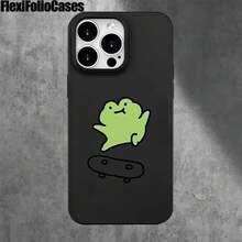 Fundas y carcasas protectoras para phone con diseño de monopatín y orificios grandes. Compatibles con phone 16 Pro Max, 16, 15 Pro, 14, 14 Plus/14 Pro Max, 13, 13 Pro, 12 Pro, 11/11 Pro y la serie Pro. Ideales para regalar en cumpleaños y fiestas. - Negro - Ver 6