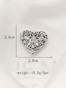 1/5 件波西米亚风格不锈钢心形吊坠，复古浮雕花卉图案，DIY 创意项链吊坠配件 - 相盒 - 查看 22