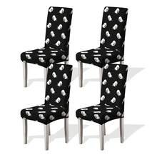 1/2/4/6/100pcs Halloween Print Chair Covers, Cartoon Holiday Atmosphere Decor Dust-Proof Elastic Full Cover Chair Slipcovers For Restaurant, Halloween Decoration, Holiday Party - Multicolor - View 35