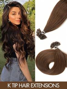 50pcs/Set Pre-Bonded K-Type Hair Extensions, Real Human Hair, Straight, 30g/Pc, U-Tip Extensions Suitable For All, Keratin Fusion High Quality Real Human Hair Machine Weft, Remy Nail U Tip Hair Extensions, Ombre Effect, No Glue Needed, Ready To Wear, Suitable For Holidays, Parties, School, Brides, Gifts - Multicolor - View 16