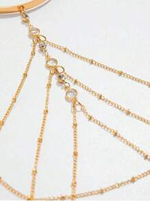 Boho Kristall Anhänger Manschette offene Armreifen für Frauen Hochzeit Braut Goth Quaste Kette Armband Party Schmuck Geschenk