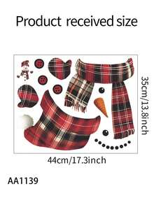 1 Pc Christmas Splicing Cute Christmas Snowman Stickers Can Be Used For Glass Refrigerator Toilet Bathroom Decoration Self-Adhesive Removable Wall Stickers