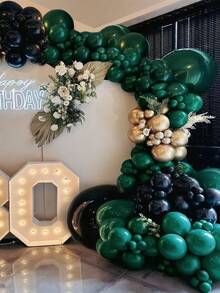 Bộ 131 quả bóng bay màu xanh lá cây đậm màu vàng, Bộ bóng bay màu xanh lá cây rừng màu đen dùng cho tiệc mừng em bé trong rừng, sinh nhật, đám cưới, thể thao, bóng đá, tiệc tốt nghiệp, nghỉ hưu - Nhiều màu - Xem 6