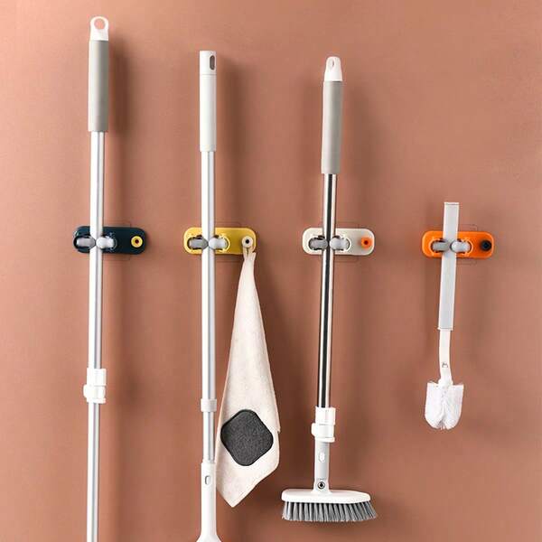 Wall Mounted Broom Organizer, Bathroom Storage Rack, Motorcycle Holder, Mop Hanger - Cleaning Tool Holder Wall Mount